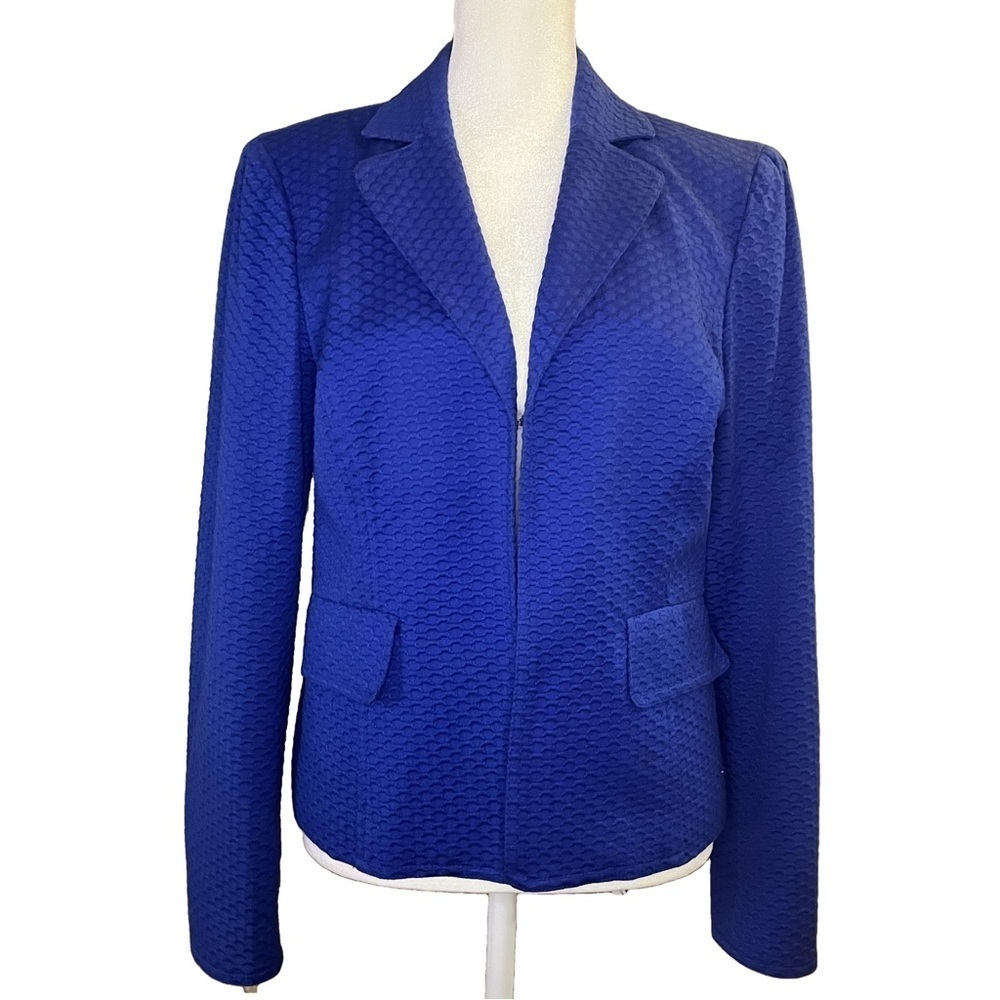 Active Seller! Women’s Textured Stretch Blazer Stunning Royal Blue Joneswear